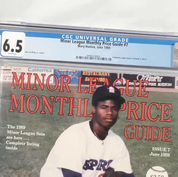 RARE KEN GRIFFEY JR MINOR LEAGUE MONTHLY JUNE '89 CGC 6.5 POP 1 OF 1 NONE HIGHER - Picture 2 of 5
